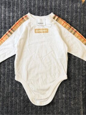 Burberry Rumi Check Panels Logo-Print Bodysuit